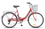 Велосипед 26' складной STELS PILOT-850 Красный 2020, 6 ск., 19' + корзина Z010 (LU093354)